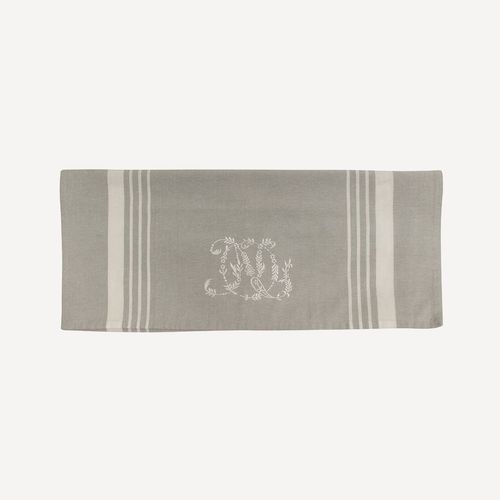 Monogram Tea Towel Natural with White Stripe
