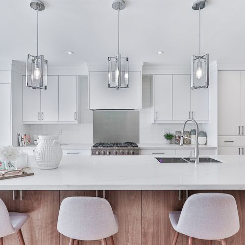 Metallic Grey Glass Splashback