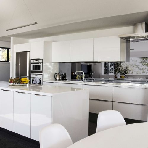 Grey Smokey Mirror Glass Splashback