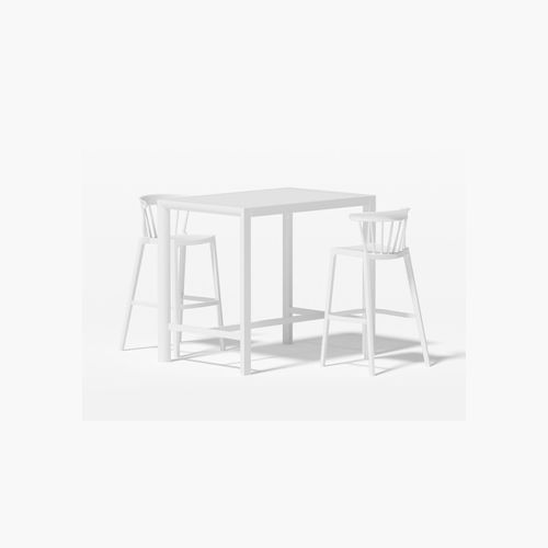 Stratus Table With Aria Chairs 3-Piece Outdoor Bar Set