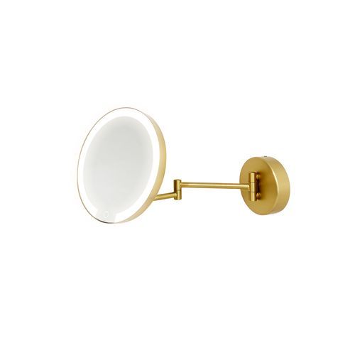 Brushed Brass LED Magnify Mirror - Battery & USB