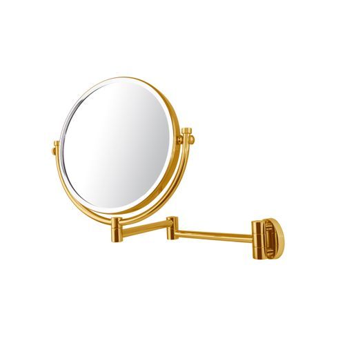 Wall Mount Magnify Mirror - Brushed Gold/Brass