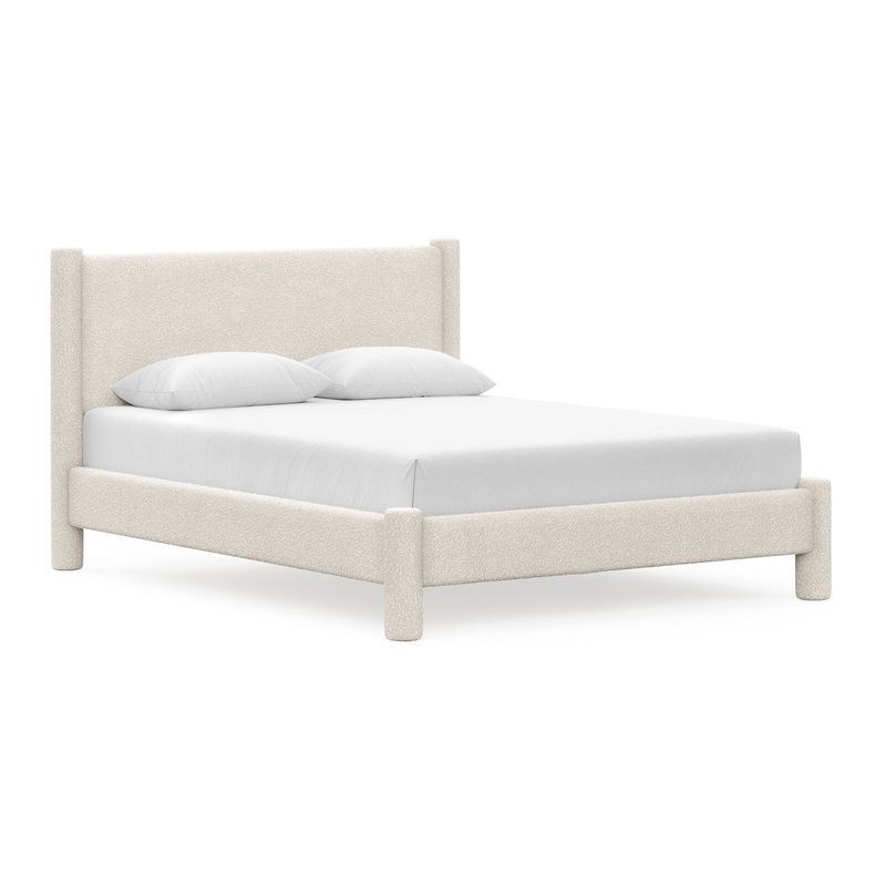 Liora Four Post Queen Bed Frame | Cream Boucle