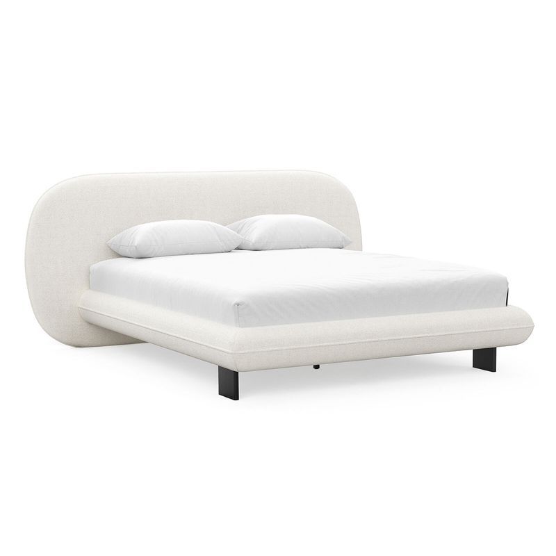 Brune Oversized Queen Bed Frame | Canvas Ivory