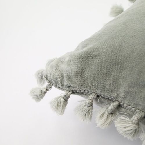 Velvet Cushion 30x60cm - Light Grey