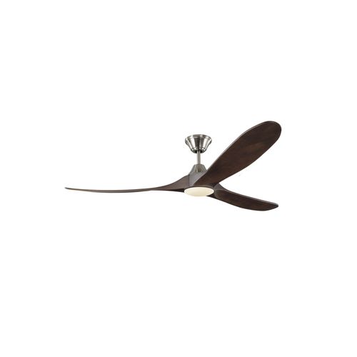 Milano Ceiling Fan Full Moon Brushed Steel Walnut