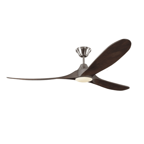 Milano Ceiling Fan Full Moon Brushed Steel Walnut