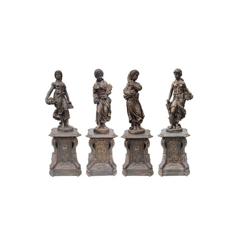 Set of 4 Cast Iron Statues