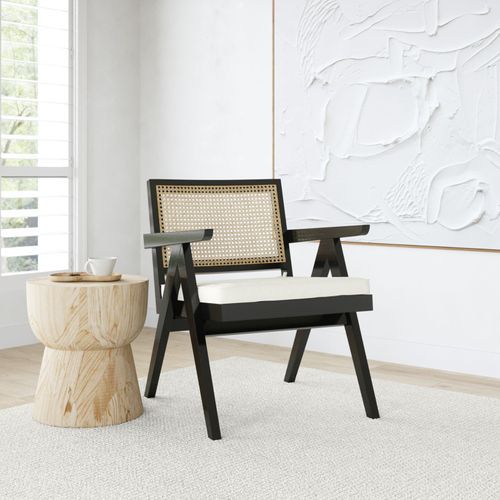 Mira Rattan Occasional Armchair | Black