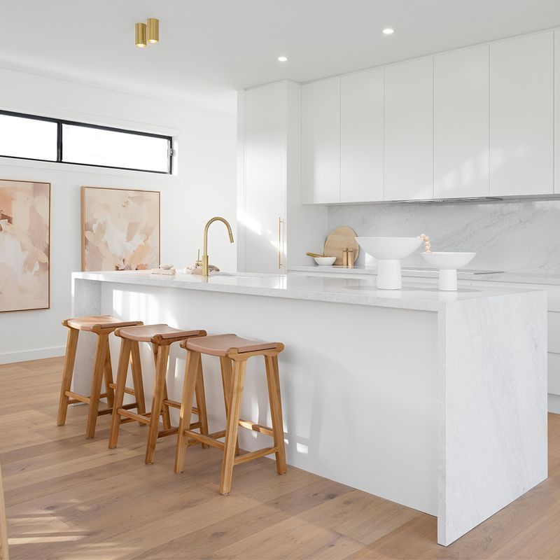 Casey Flat Leather Barstool | 66cm | Nude Tan