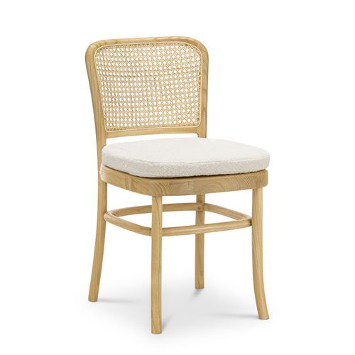 Prague Dining Chair | Cream Boucle & Natural | Set of 2