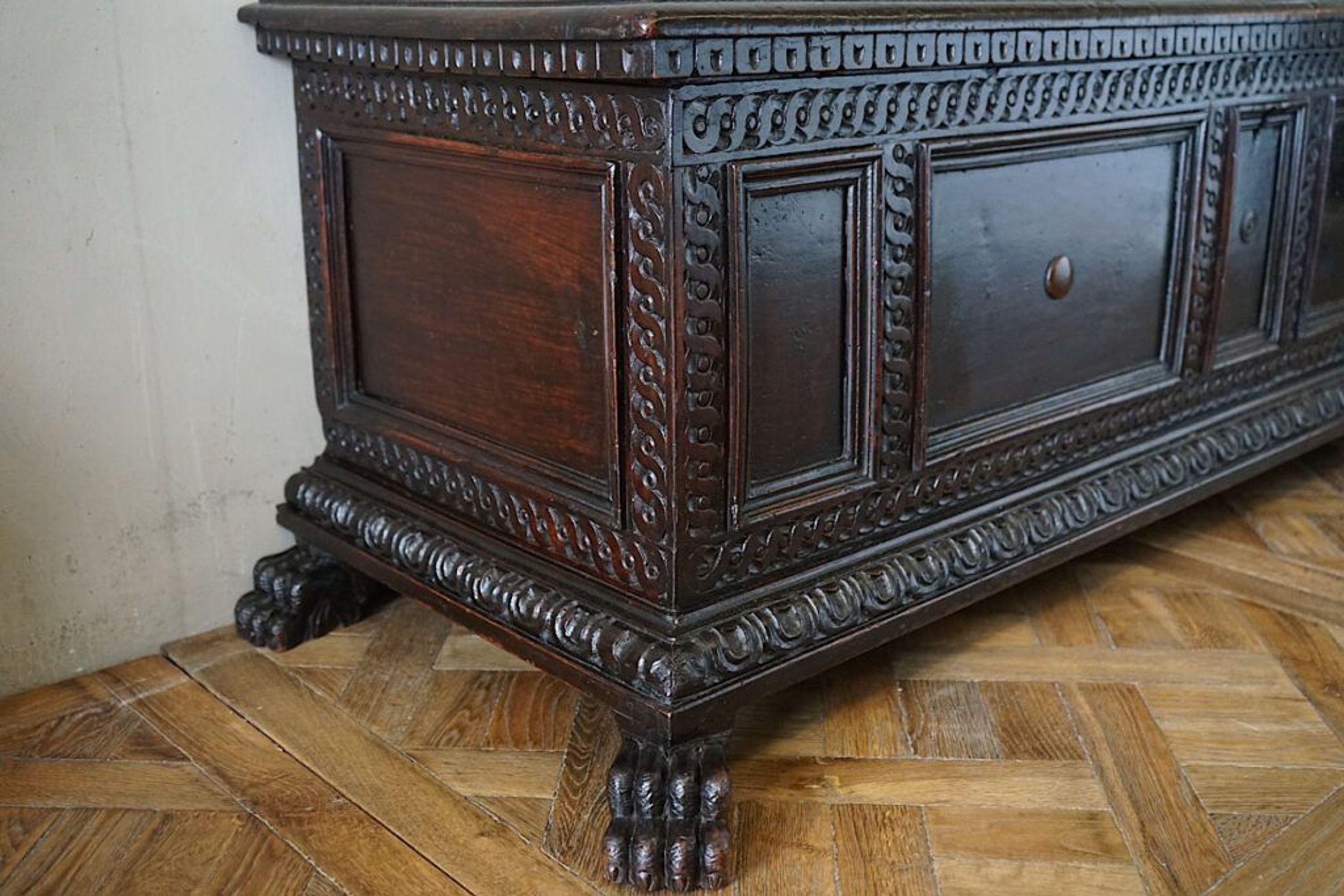 Italian 17th Century Walnut Cassone Chest