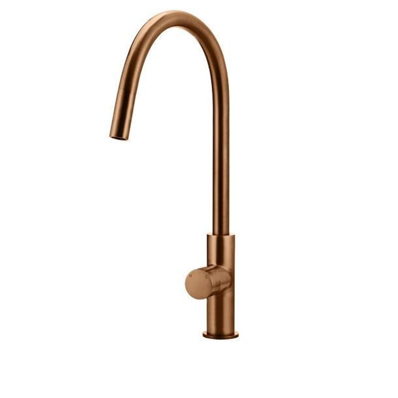 Meir Round Pinless Piccola Pull Out Kitchen Mixer Tap Lustre Bronze