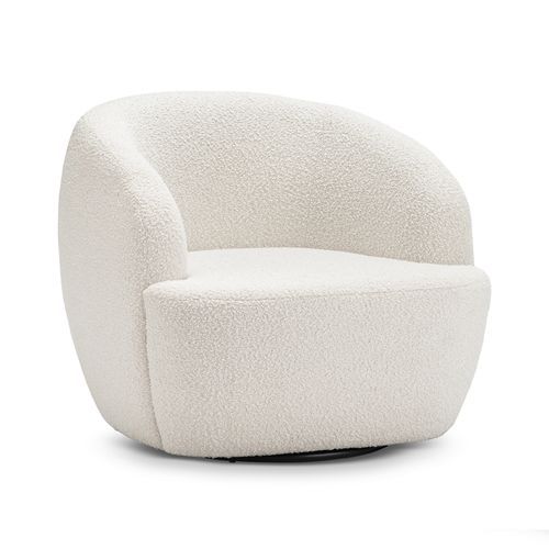 Cuddle Swivel Armchair | Cream Bouclé