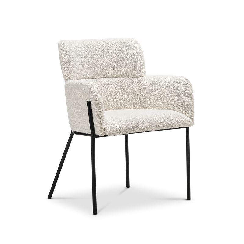 Kalia Bouclé Dining Chair | Cream & Black