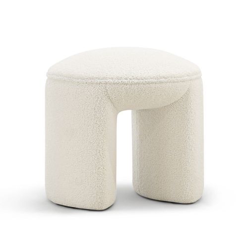 Remi Round Ottoman Stool | Teddy Cream