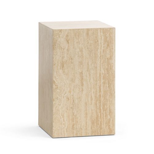 Cubie Plinth Small | Cream Travertine