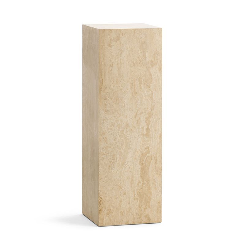 Cubie Plinth Tall | Cream Travertine