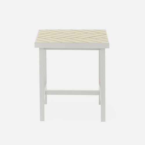 Herringbone Tile Side Table