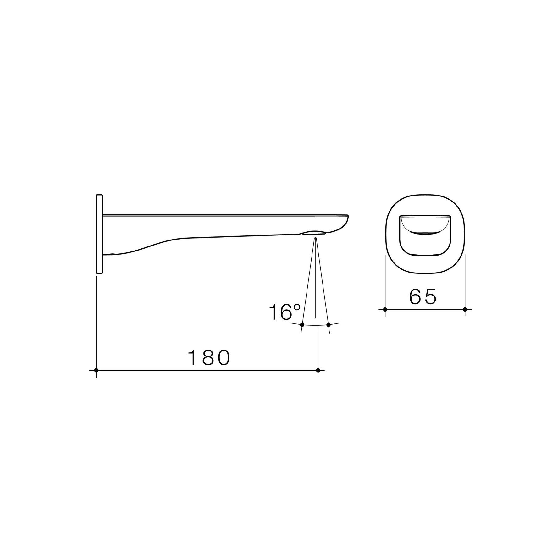 Contura II Basin/Bath Outlet 180mm