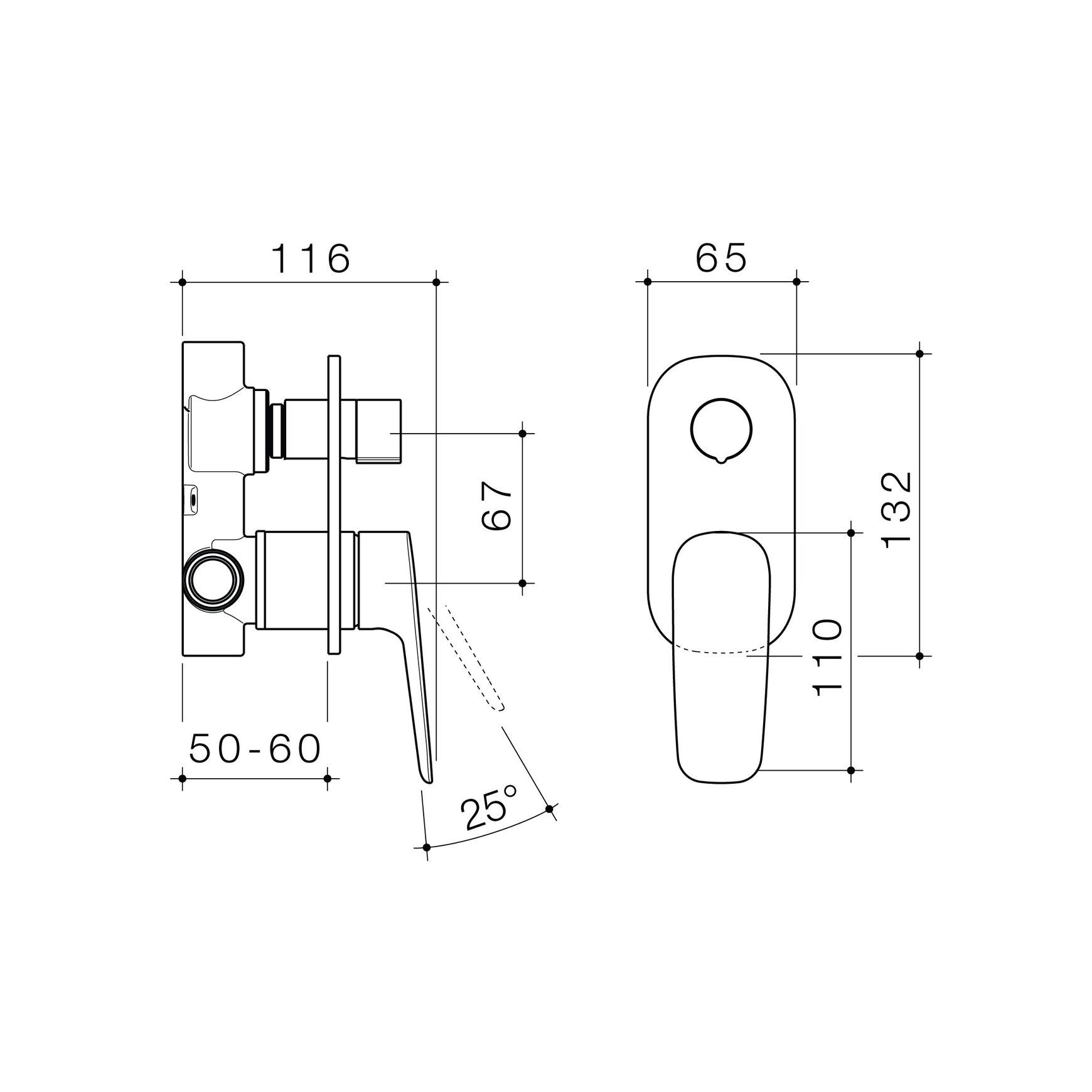 Contura II Bath/Shower Mixer with Diverter