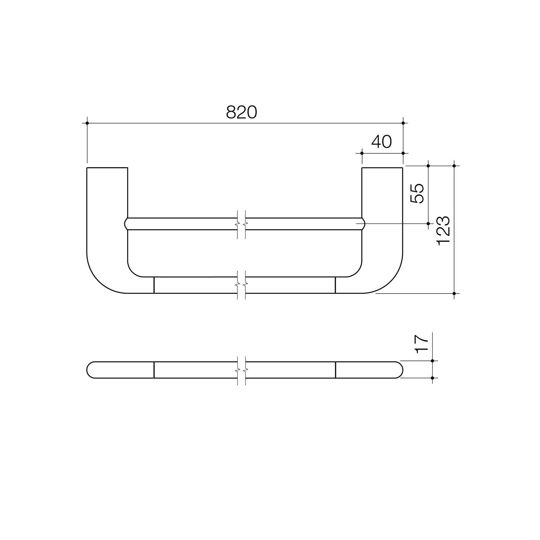 Contura II 820mm Double Towel Rail