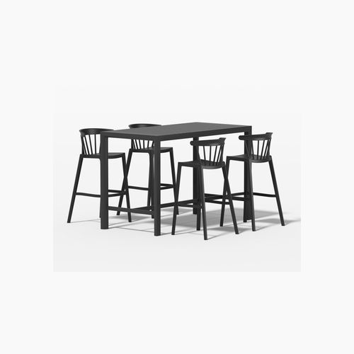 Stratus Table With Aria Chairs 5-Piece Outdoor Bar Set