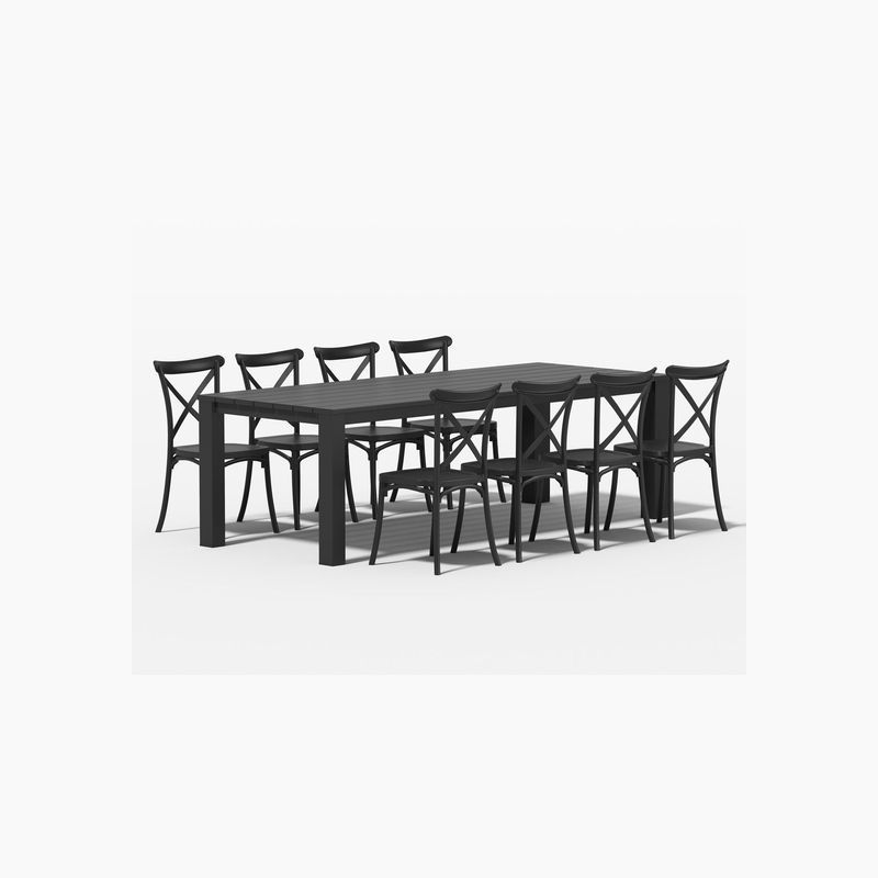 Ficus Table With Avis Chairs 9-Piece Outdoor Dining Set