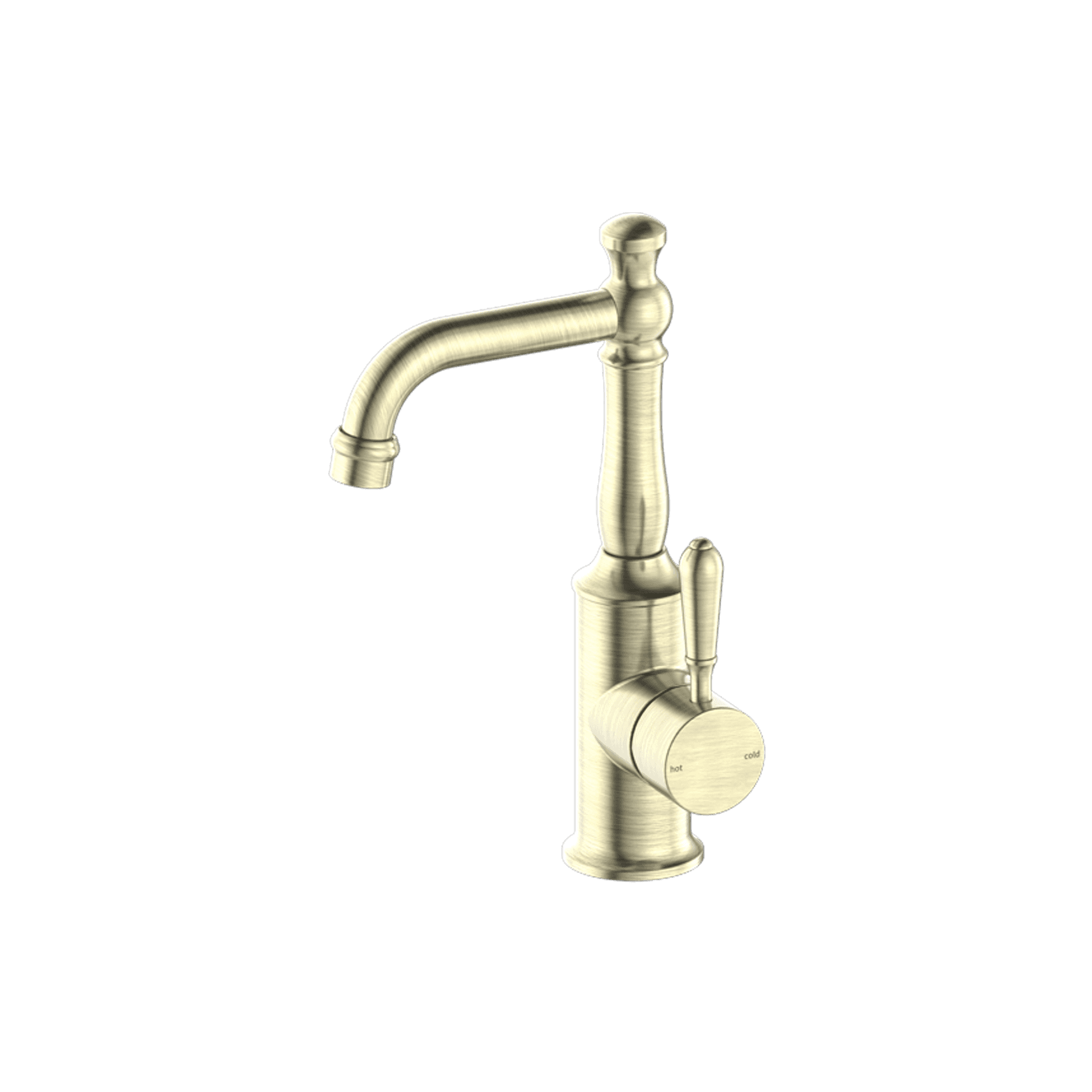 York Basin Mixer With Metal Lever Aged Brass