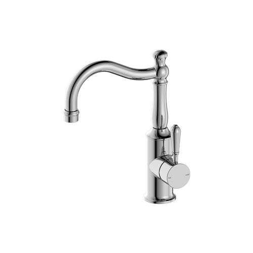 York Basin Mixer Hook Spout With Metal Lever Chrome