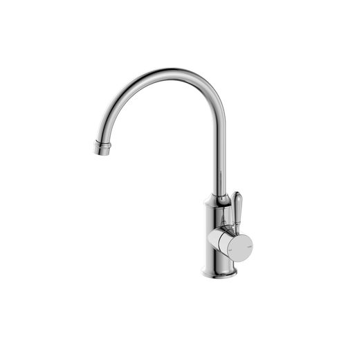 York Kitchen Mixer Gooseneck Spout With Metal Lever Chrome
