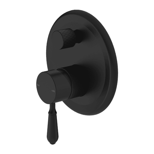 York Shower Mixer With Divertor With Metal Lever Matte Black
