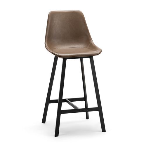Hanns Mocha Brown Vegan Leather 67cm High Back Barstool | Set of 2