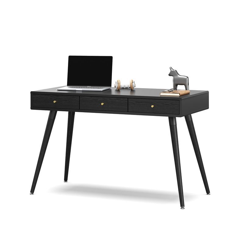 Einar 3 Drawer Office Writing Desk | Black