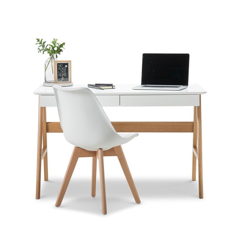 Aleksander 2 Drawer Writing Desk | White Oak