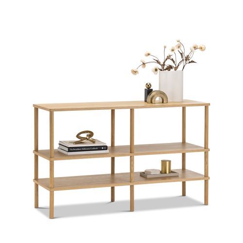Rakie Wide Display Shelving Unit | Natural Oak