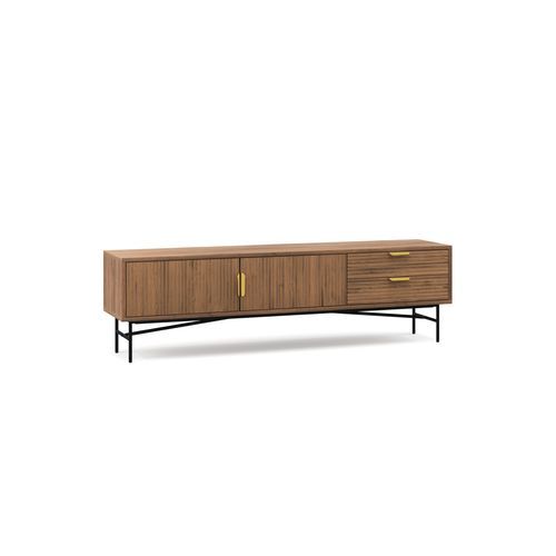 Kina Ripple Slatted TV Entertainment Unit | 180cm | Light Walnut