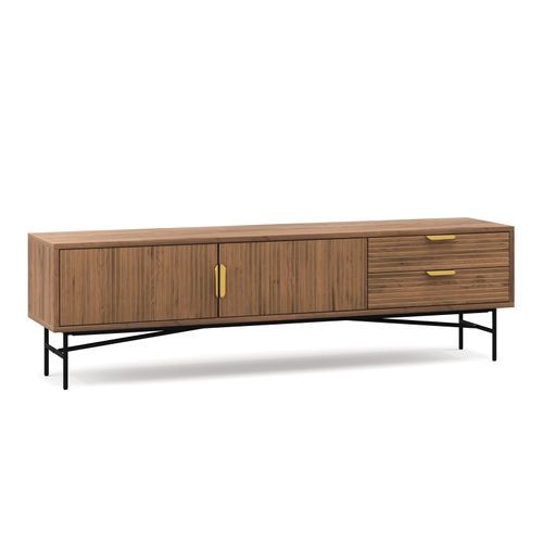 Kina Ripple Slatted TV Entertainment Unit | 180cm | Light Walnut
