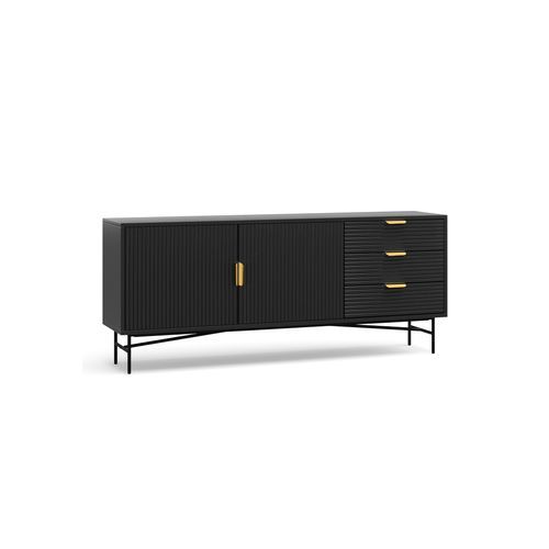 Kina Ripple Slatted Sideboard | 180cm | Black Oak