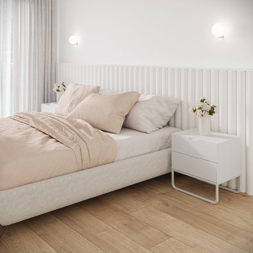 Dante 2 Drawer Bedside Table | White Oak