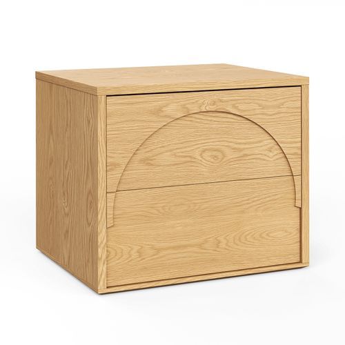 Aurora 2 Drawer Arch Bedside Table | Natural Oak