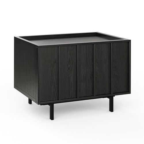 Linea 1 Drawer Bedside Table | Black Oak