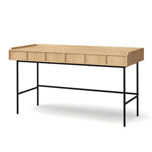 Linea 2 Drawer 140cm Desk Natural Oak | L3 Home