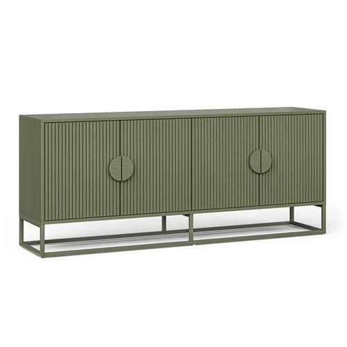 Braxton Ripple Slatted Sideboard | 180cm | Olive Green