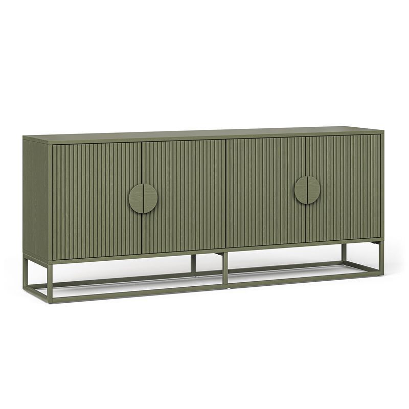 Braxton Ripple Slatted Sideboard | 180cm | Olive Green