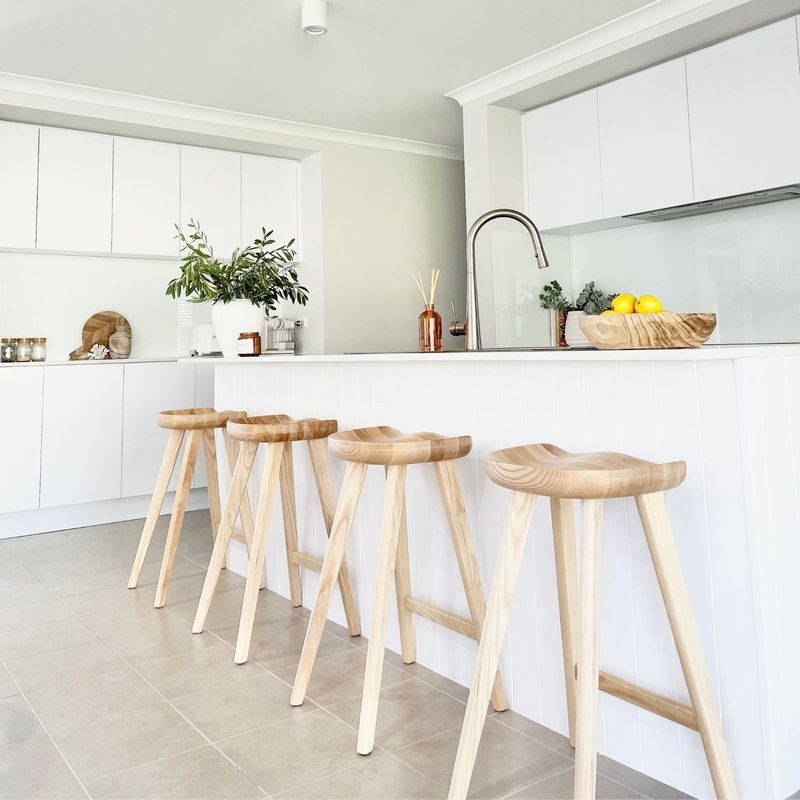 Moku Solid Ashwood Oak Tractor Seat Barstool | Set of 2 | Natural