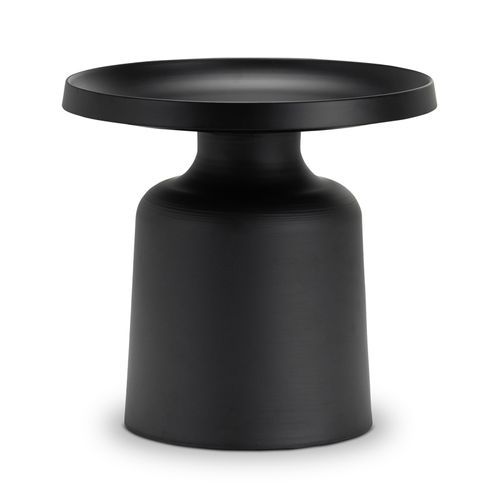 Palemo Round Pedestal Tray Side Table | Matte Black