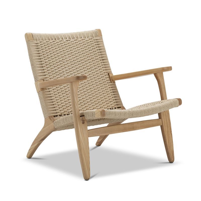 Miles Solid Ashwood Easy Lounge Chair | Natural