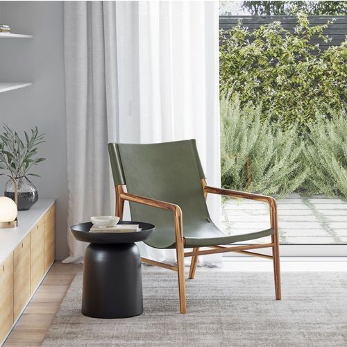 Sirkel Round Pedestal Side Table | Matte Black