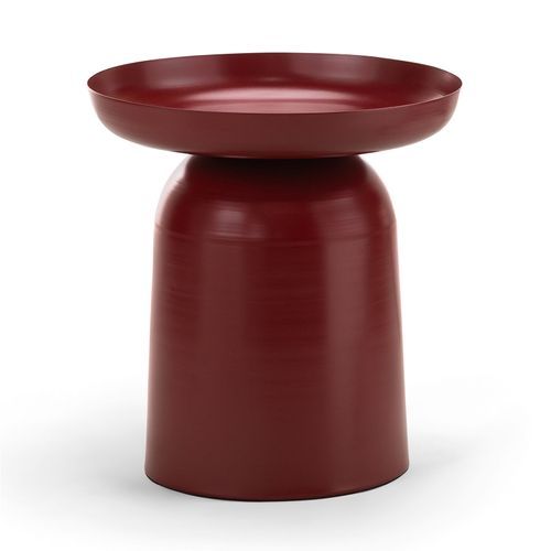 Sirkel Round Pedestal Side Table | Merlot Red